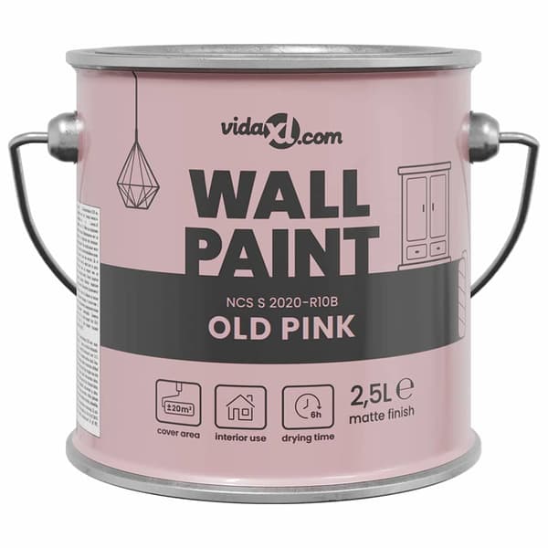 vidaXL Väggfärg Rosa 2,5 L Väggprint