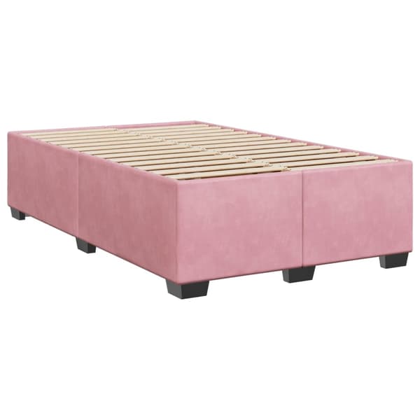 vidaXL Ramsäng med madrass rosa 120x200 cm sammet