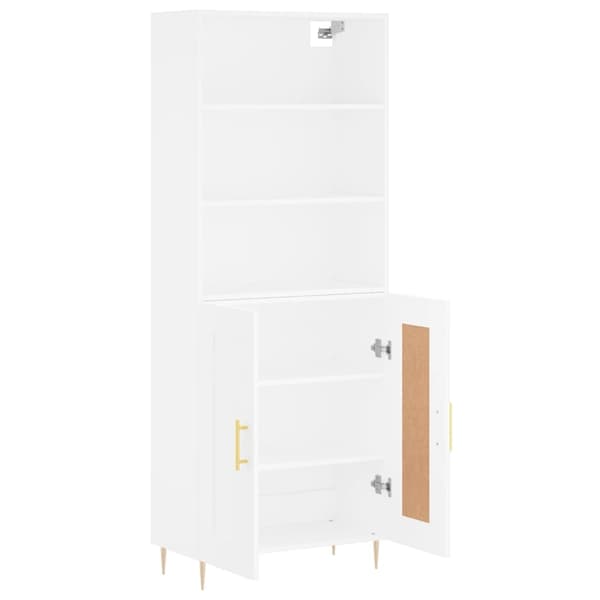 vidaXL Highboard hvit 69,5x34x180 cm konstruert tre