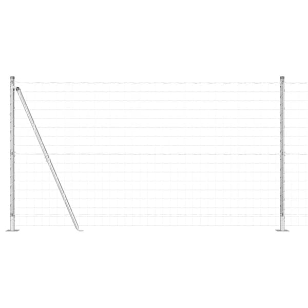 vidaXL Stängsel med stolpe Silver 1,2 x 25 m Stål