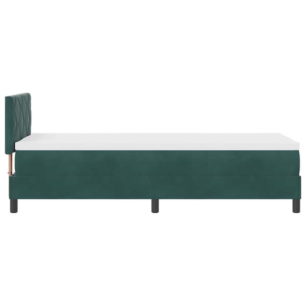 vidaXL Bäddfjäder med madrass Mörkgrön 80 x 200 cm Sammet