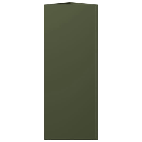 vidaXL Odlingslåda olivgrön triangulär 30x26x75 cm stål