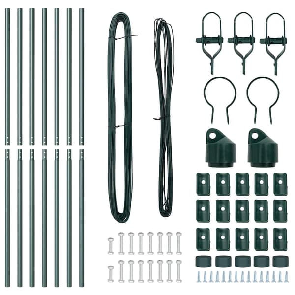 vidaXL Gjerdepåle 7 pcs grønn Stål