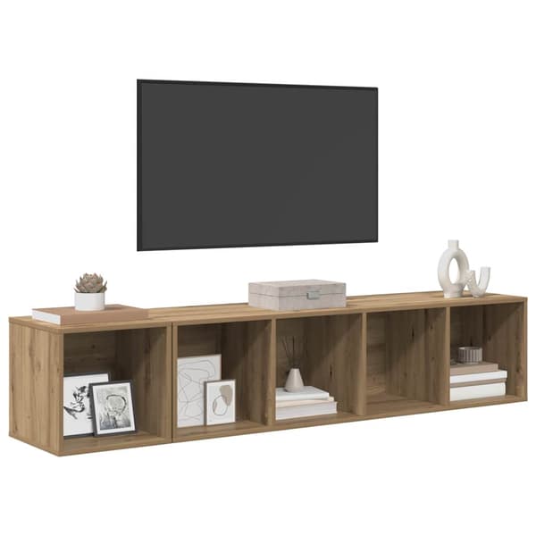 vidaXL TV-benk sett Veggmontert 2 pcs Artisan Eik Konstruert tre