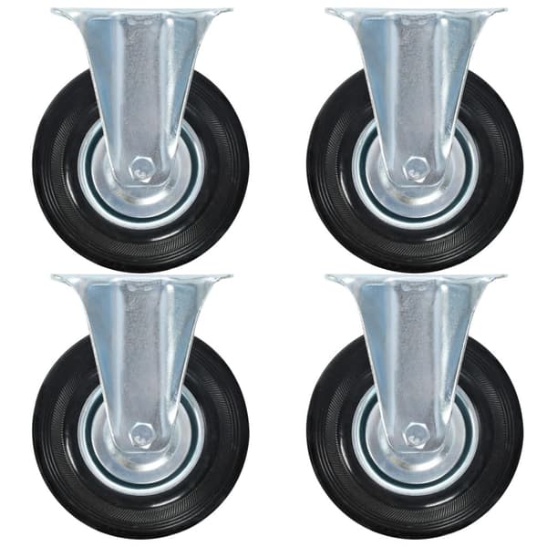vidaXL Fasta hjul 4 st 125 mm