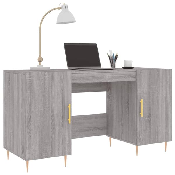 vidaXL Skrivebord grå sonoma 140x50x75 cm konstruert tre