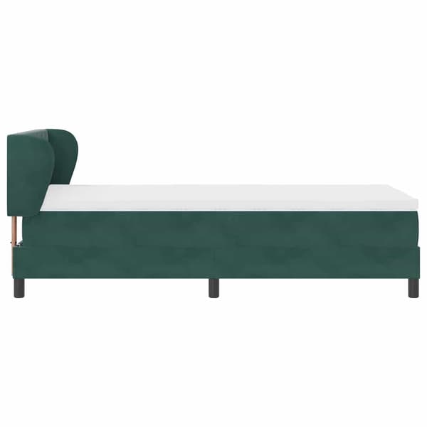 vidaXL Bäddfjäder med huvudgavel Mörkgrön 100 x 200 cm Sammet