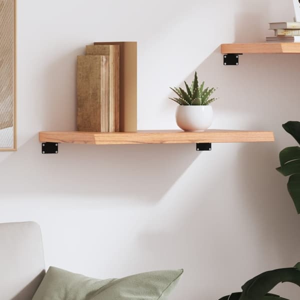 vidaXL Vegghylle lysebrun 60x40x(2-4) cm behandlet heltre eik