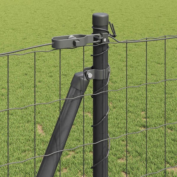 vidaXL Gjerde med stolpe Grå 1,2 x 10 m Stål og PVC