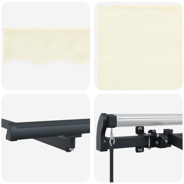 vidaXL Utfällbar markis Kräm 250 x 200 cm tyg