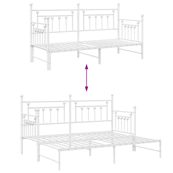vidaXL Dagbäddram Vit 75 x 190 cm Stål
