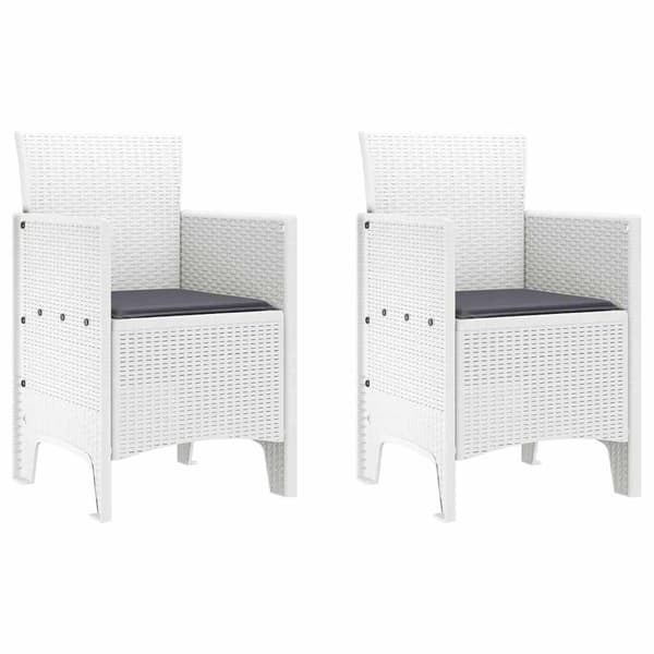 vidaXL Trädgårdsmöbelset 3 pcs Vit Polypropylen