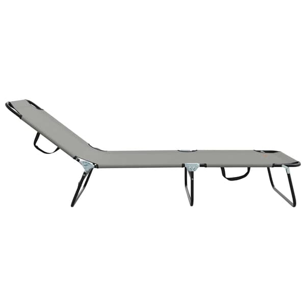 vidaXL Sammenleggbar solstol Grå 188 x 57 x 86,5 cm Polyester