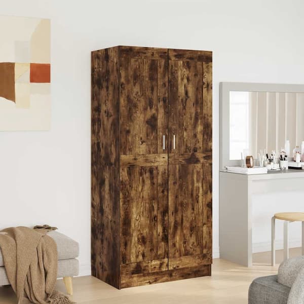 vidaXL Garderobe røkt eik 82,5x51,5x180 cm konstruert tre
