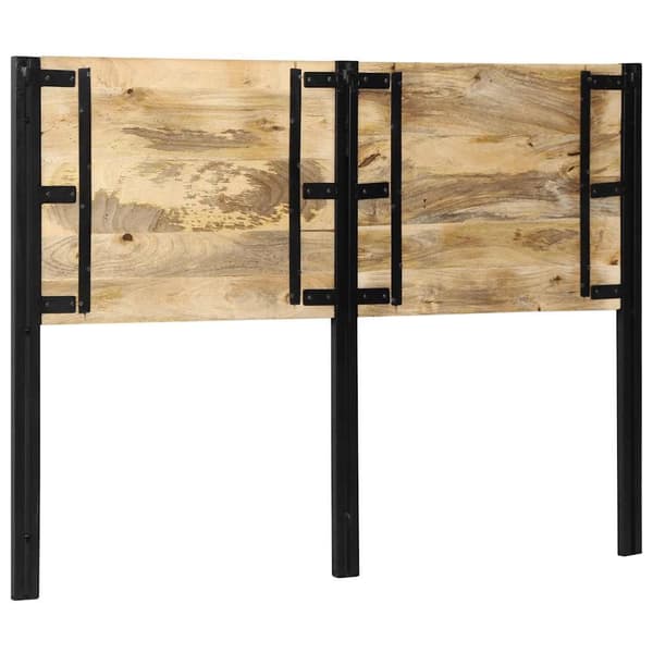 vidaXL sengegavl 140 cm heltre mango og jern
