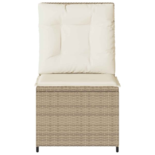 vidaXL Trädgårdssoffa med dyna Beige Polyrotting