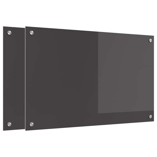 vidaXL Köksstänkskydd 2 st Mörkgrå 80 x 50 cm härdat glas