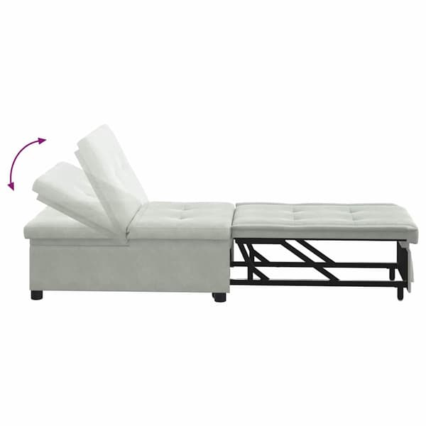 vidaXL Soffsäng Ljusgrå 194 x 67 x 82 cm Sammet