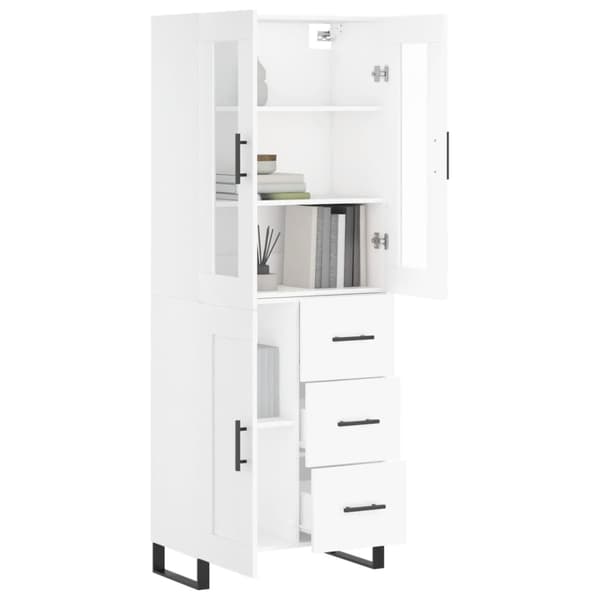 vidaXL Högskåp vit 69,5x34x180 cm konstruerat trä