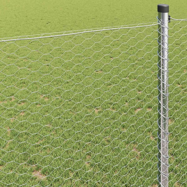 vidaXL Hexagonstängsel Silver 1 x 10 m Galvaniserat stål