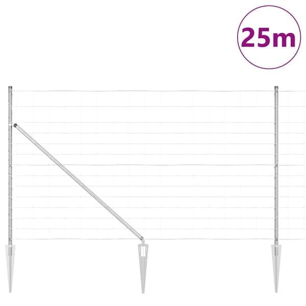 vidaXL Stängselstolpe Galvaniserad 25 x 1,4 m Stål