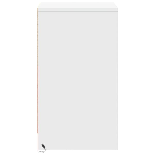 vidaXL Nattbord med LED hvit konstruert tre