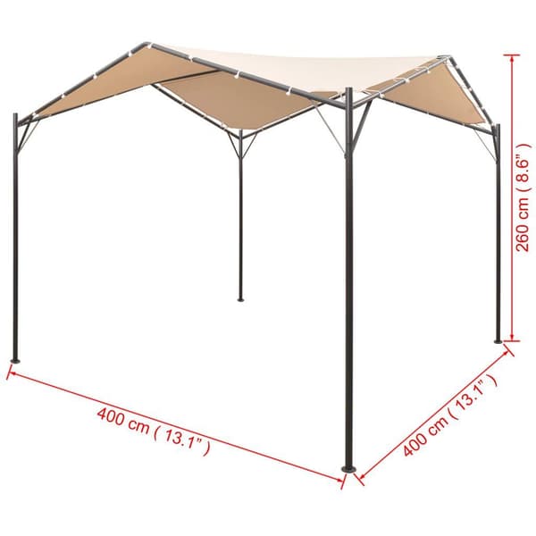 vidaXL Paviljong 4x4 m stål beige