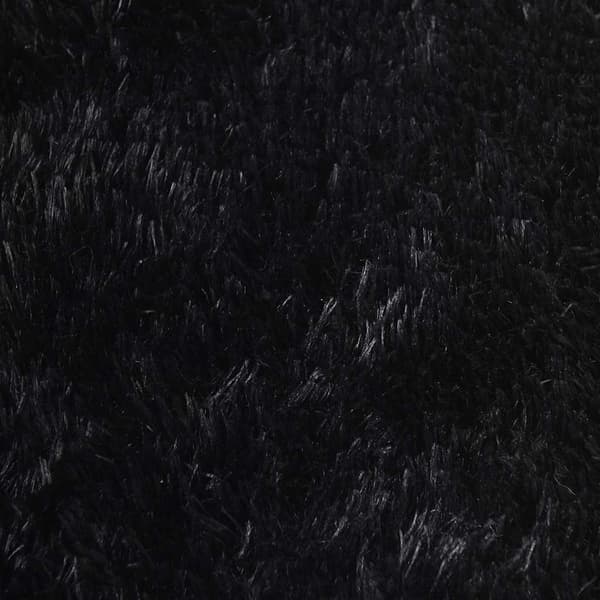 vidaXL Flossteppe med lang luv NAVARRA svart 160x160 cm polyester