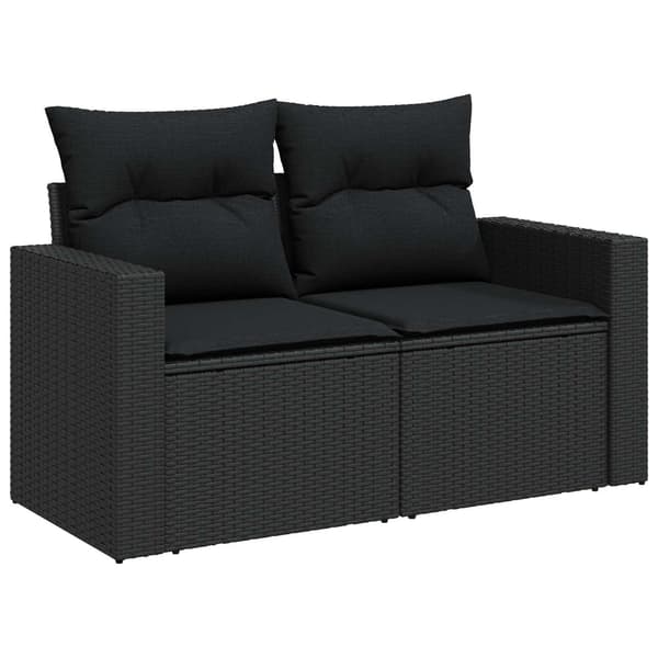 vidaXL Trädgårdsoffset 8 pcs Svart konstrotting