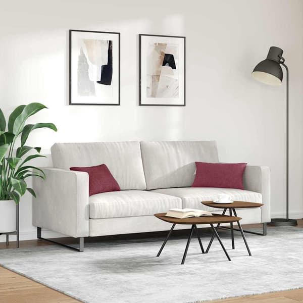 vidaXL Soffkuddar 2 st Vinröd 50 x 30 cm tyg