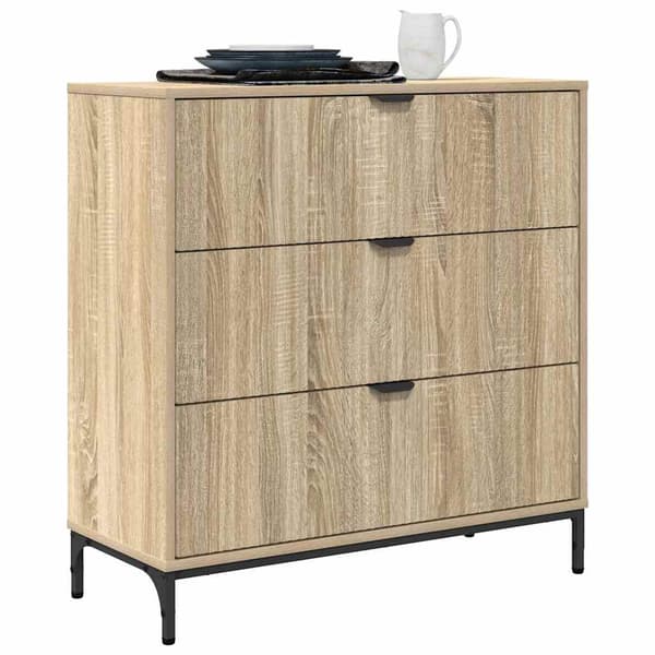 vidaXL Serviesskap Sonoma eik 79,5 x 33 x 82 cm Konstruert tre