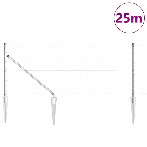 vidaXL Stängselstolpe Galvaniserad 25 x 0,8 m Stål