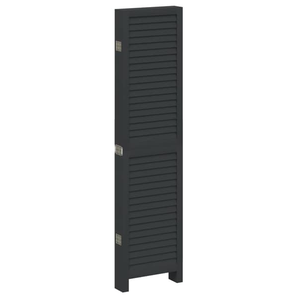 vidaXL Romdeler 6 paneler svart heltre keisertre