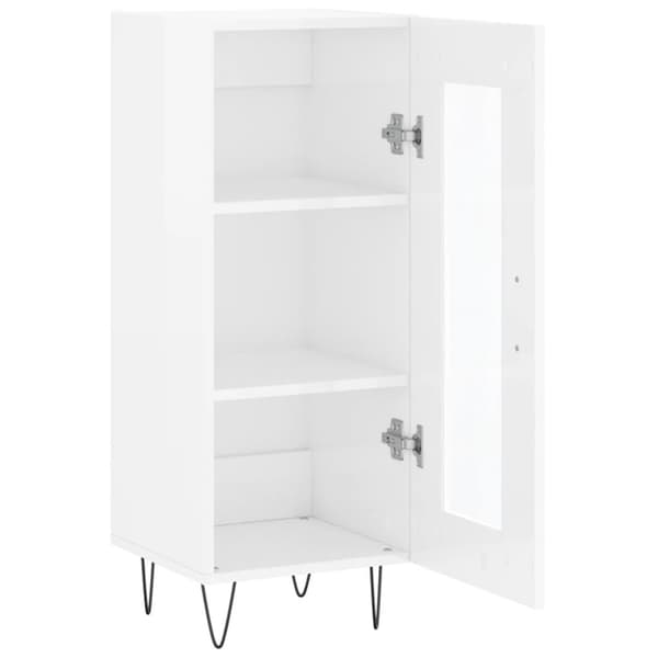 vidaXL Skåp vit högglans 34,5x34x90 cm konstruerat trä