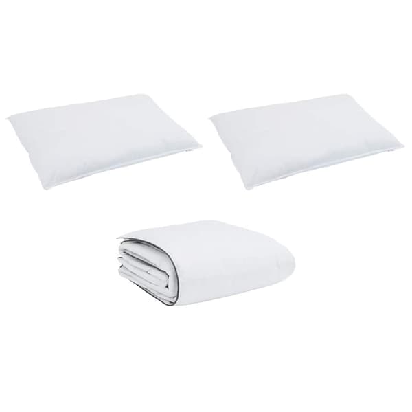 vidaXL Täckeset med kudde 3 pcs Vit Mikrofiber och Bomull