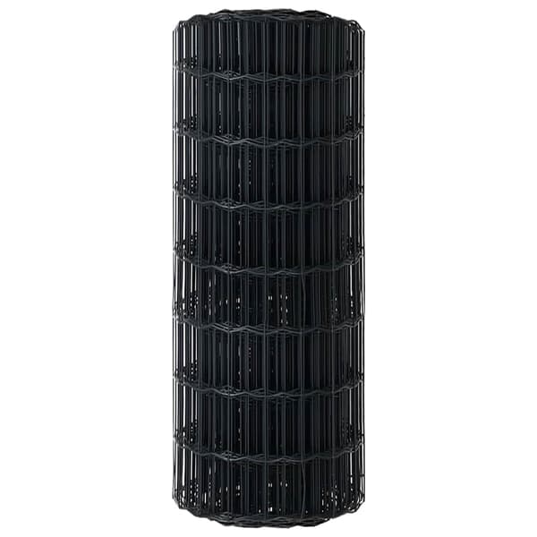 vidaXL Euro gjerde Grå 0,8 x 10 m PVC-belagt jern