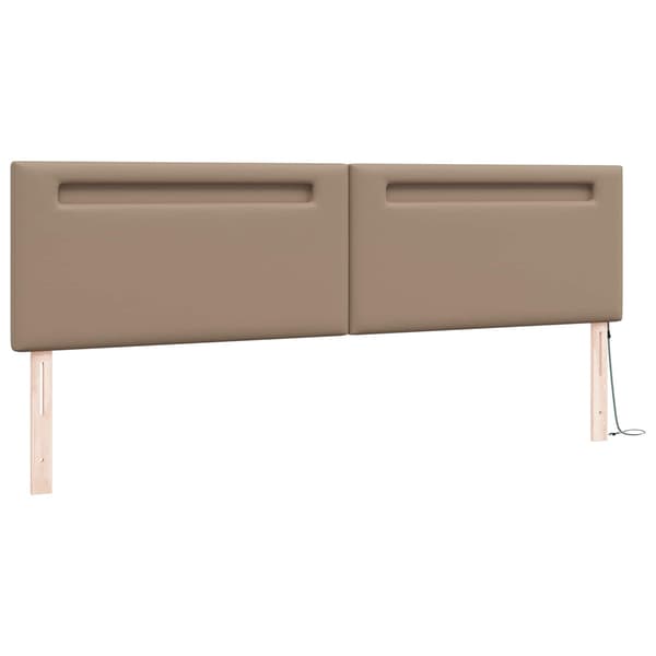 vidaXL LED huvuddyna Cappuccino 200 cm Konstläder