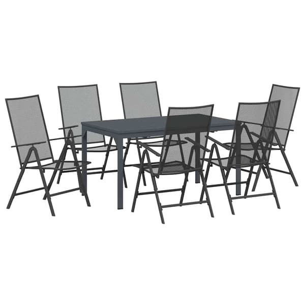 vidaXL Trädgårdsoffset 4 pcs Antracit Stål