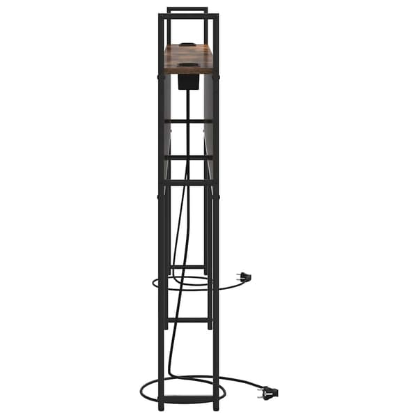 vidaXL Oppbevaringshodegjerde med Ladeplass Røkt eik 183 x 15 x 98 cm