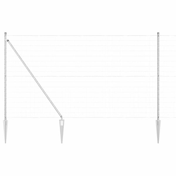 vidaXL Gjerde med stolpe sølv 1,5 x 10 m Stål