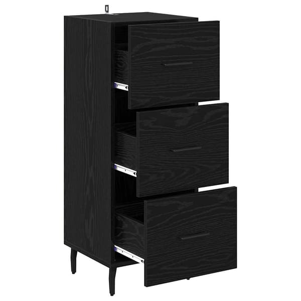 vidaXL Serviesskap Svart eik 34 x 34,5 x 90 cm Konstruert tre
