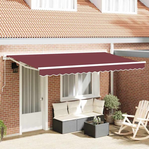 vidaXL Markisram Vinröd 400 x 200 cm Polyester med PU-beläggning