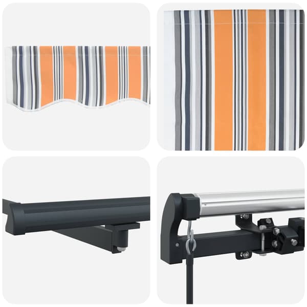 vidaXL Utfällbar markis Flerfärgsdesign 600 × 300 cm