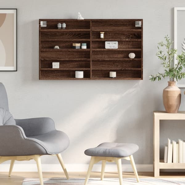 vidaXL Hyller brun eik 100x8,5x58 cm konstruert tre