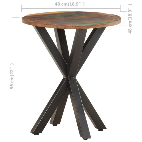 vidaXL Sidebord 48x48x56 cm gjenvunnet heltre