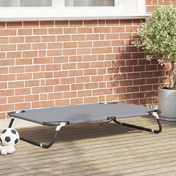 vidaXL Hundeseng Lysegrå 105 x 65 x 18 cm Stål