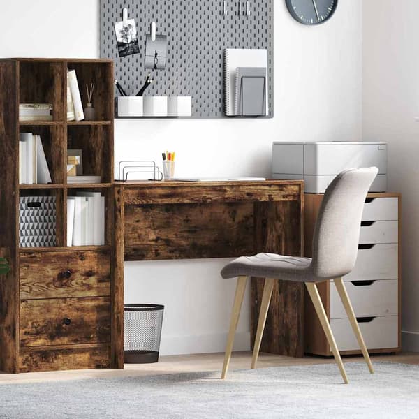 vidaXL Skrivebord Røkt eik 90 x 40 x 76 cm