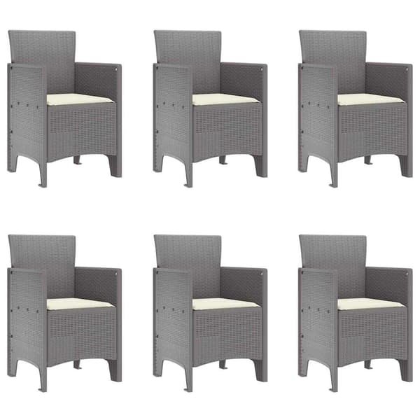 vidaXL Trädgårdsmöbelset 7 pcs Ljusgrå Polypropylen