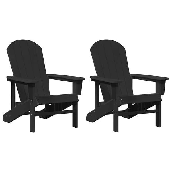 vidaXL Hage Stol 2 pcs Svart 82 x 74 x 92 cm Polyethylen