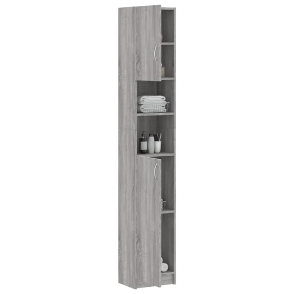 vidaXL Baderomsskap grå sonoma eik 32x25,5x190 cm konstruert tre